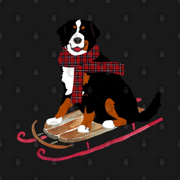 Bernese Mountain Dog Sledding by emrdesigns