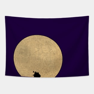 Moon Map with Lunar Landing Module Tapestry