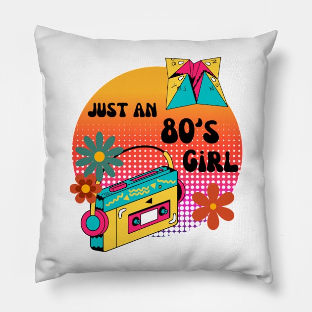 80s girl Pillow by Chavjo Mir11