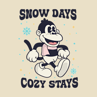 Monkey, Snow days cozy stays T-Shirt