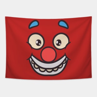 Funny Clown Face Cartoon Illustration Tapestry