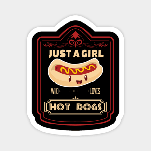 Girl who loves hot dogs Magnet