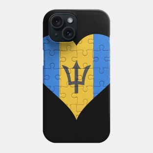 Barbadian Jigsaw Puzzle Heart Design - Gift for Barbadian With Barbados Roots Phone Case