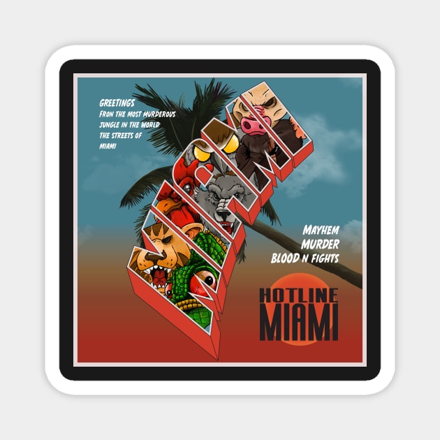 Hotline Miami Connection Magnet by Mansemat