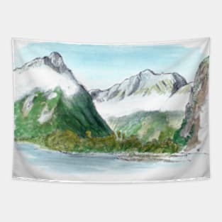 Milford Track - Milford Sound from Sandfly Point Tapestry