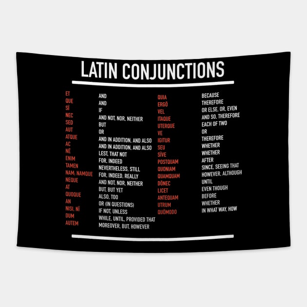 Latin Conjunctions Tapestry by Hidden Verb