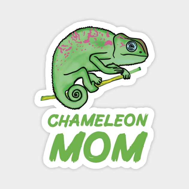 Green Chameleon Mom for Chameleon Lovers Magnet by Mochi Merch