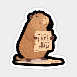 Free Hugs! Romantic Capibara Magnet