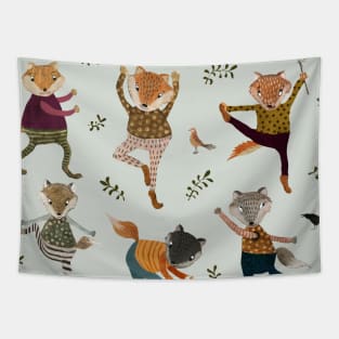 Park life fox yoga Tapestry