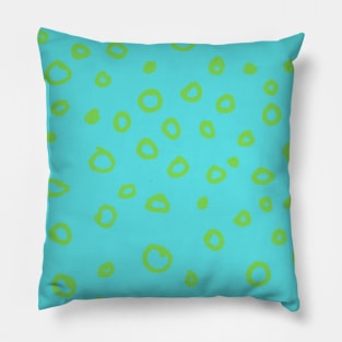 Abstract boho green bubble pattern Pillow