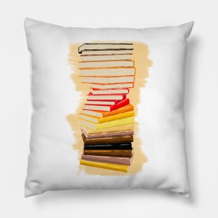 Warm Book Stack Pillow