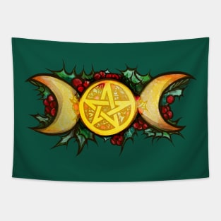 Triple Moon Yule Art Tapestry