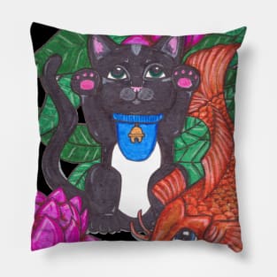 Cat and Koi Pillow