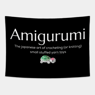 Amigurumi with Turtle and white lettering Tapestry