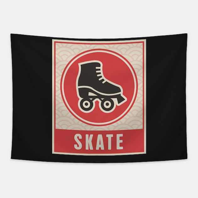 Japanese Style SKATE Poster | Roller Skating Tapestry by MeatMan