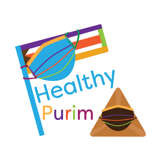 Colorful healthy Purim greeting by sigdesign