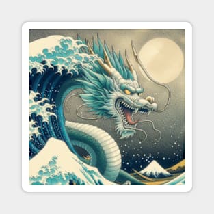 Shenron Katsushika Hokusai art style Magnet