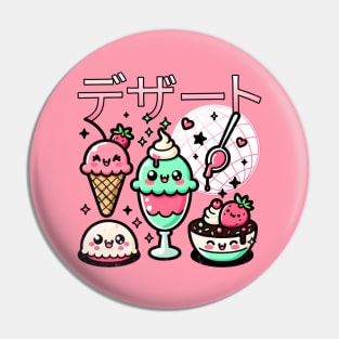 Japanese Kawaii Desserts Ice Cream & Sweets Pin