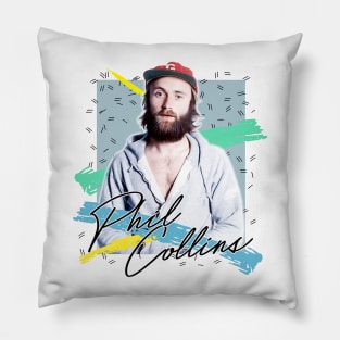 Retro 80s Phil Collins / Aesthetic Fan Art Design Pillow