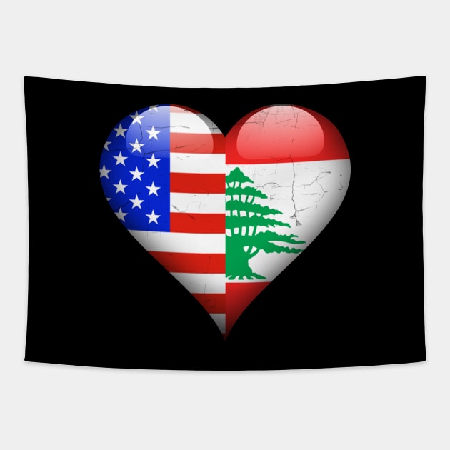 Half American Half Lebanese - Gift for Lebanese From Lebanon Tapestry by Country Flags