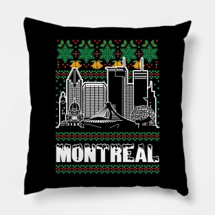 Montreal Canada Ugly Christmas Pillow