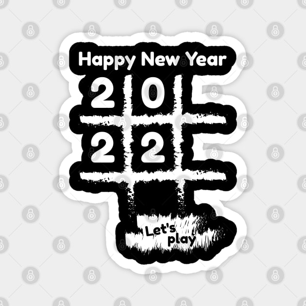 new year 2022 tic tac toe Magnet by Khenyot