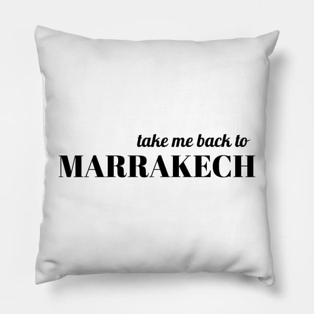 Take me back to Marrakech Pillow by AllPrintsAndArt