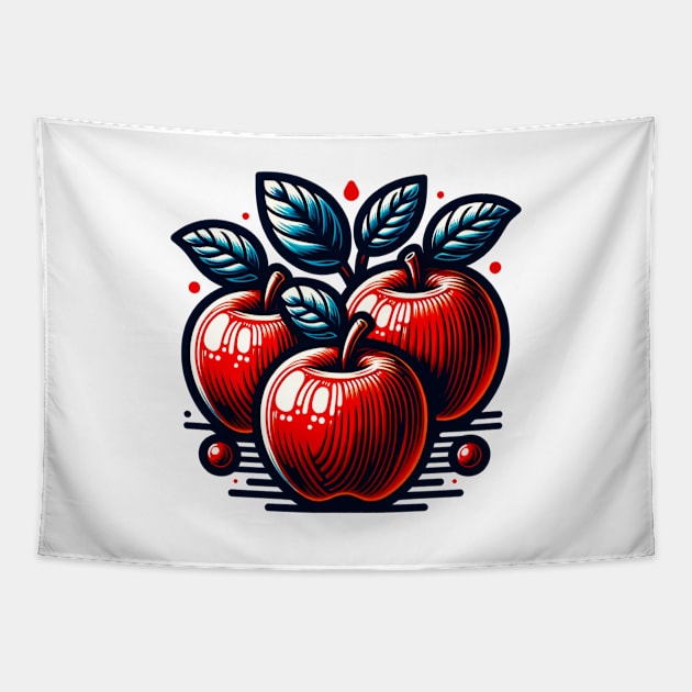 Apple Picture Art Vintage Since Retro Tapestry by Flowering Away