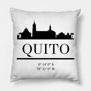 QUITO ECUADOR BLACK SILHOUETTE SKYLINE ART Pillow