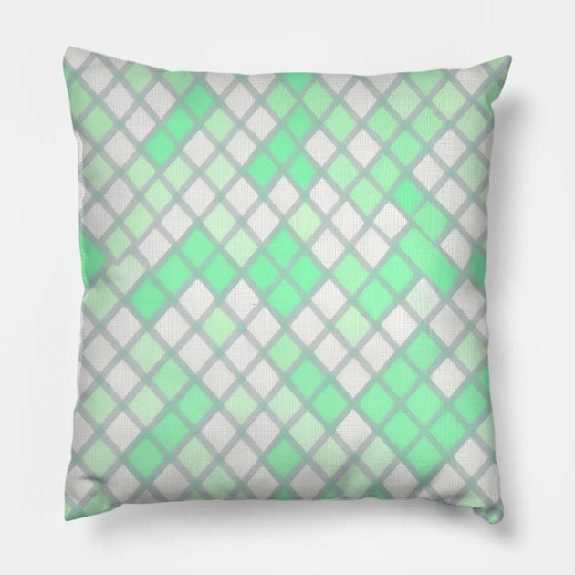 GREEN DIAMOND DESIGN, DIAMOND PATTERN Pillow by ZARBIT