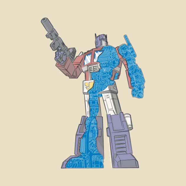 Optimus Prime - Écorché (blueprint v2) by NDVS