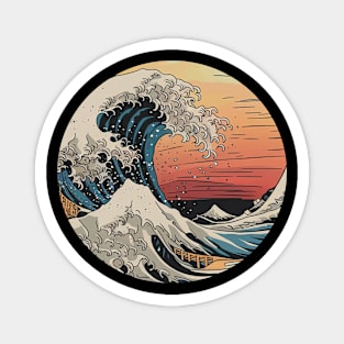 Majestic Wave - Stylized Japanese-Inspired Illustration Magnet