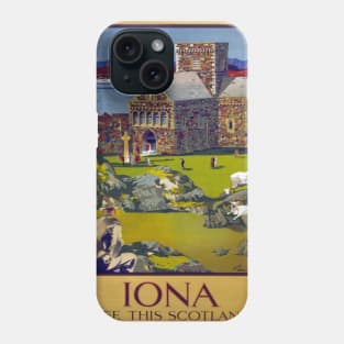 Vintage Travel Poster Scotland Iona Phone Case