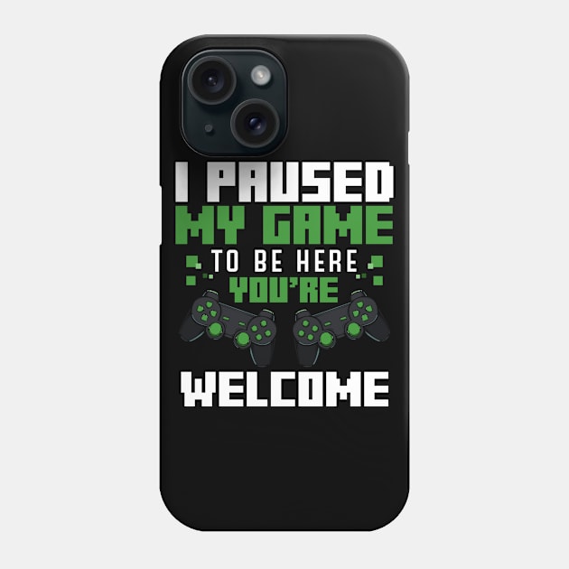 I Paused My Game To Be Here Funny Controller Phone Case by Funnyawesomedesigns