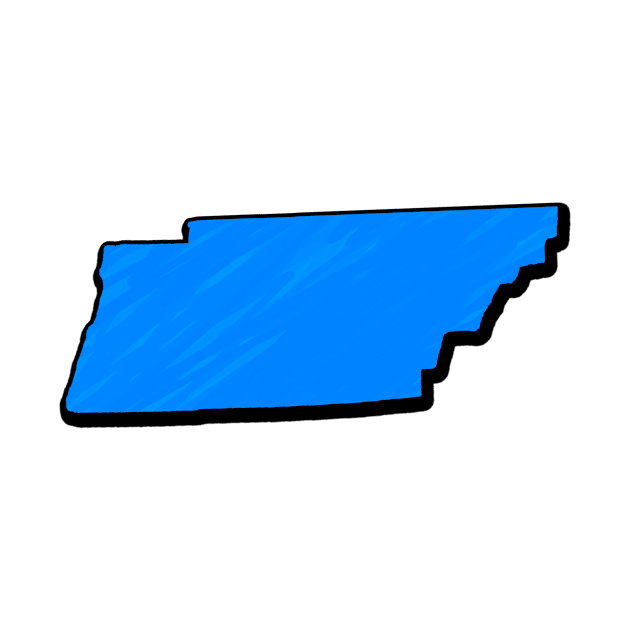 Bright Blue Tennessee Outline by Mookle