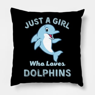 Juste une fille qui aime les dauphins Sticker Pillow