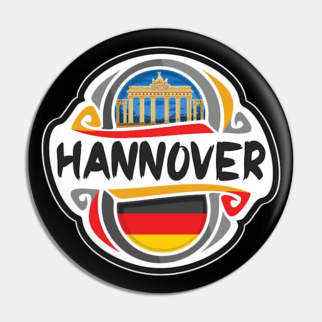 Hannover Germany Flag Skyline Travel Souvenir Gift Pin by TeeHome