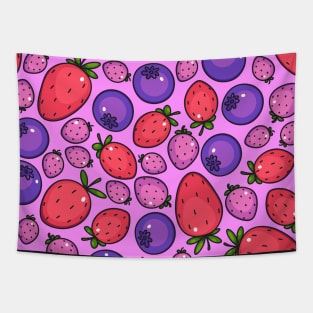 Extra fresh berries summer violet pattern Tapestry