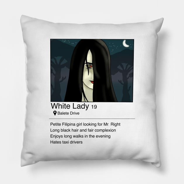 Enchanting Filipina White Lady Urban Legend Design for Captivating Merchandise Pillow by Bear World Industries