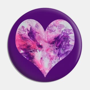 Splash Heart in Pink and Purple Pin