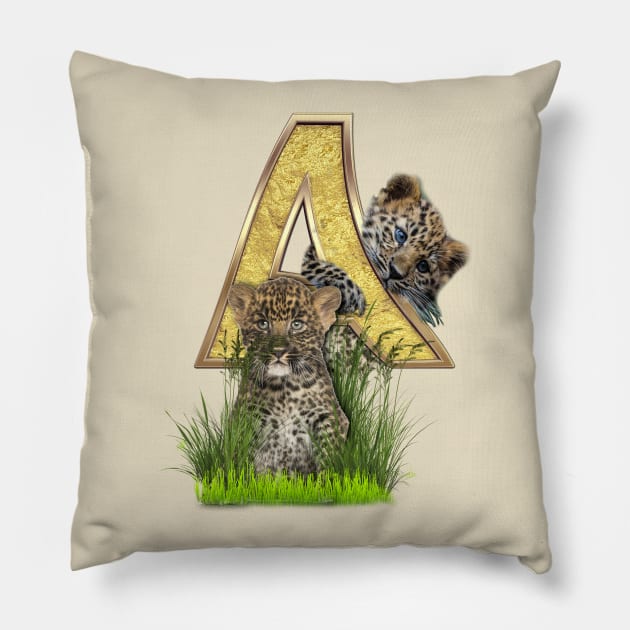 Birthday-Capital Monogram -letter A Pillow by Just Kidding by Nadine May