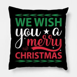 We Wish You a Merry Christmas Cute Xmas Pajama Family Group. Pillow