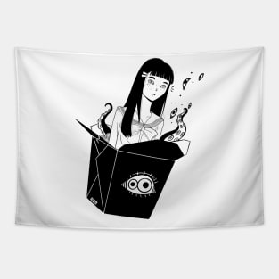 Anime School Girl Take Out With Tentacles Tapestry