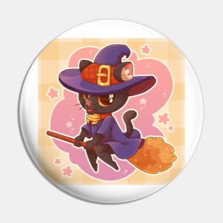 Witch cat. Halloween Pin