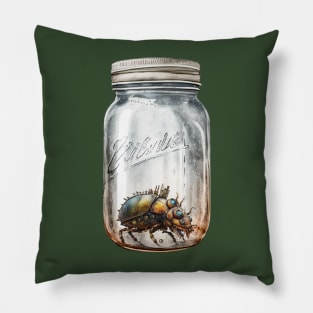 Steampunk Bug in Jar Pillow