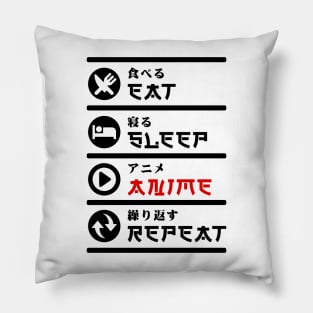 EAT SLEEP ANIME REPEAT Pillow