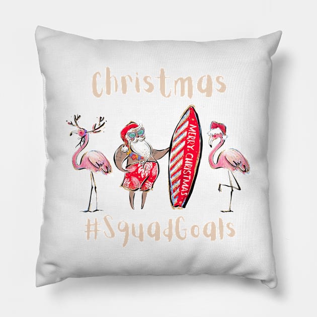 Gift Idea for Christmas in July Party Xmas in July merch Pillow by The Mellow Cats Studio