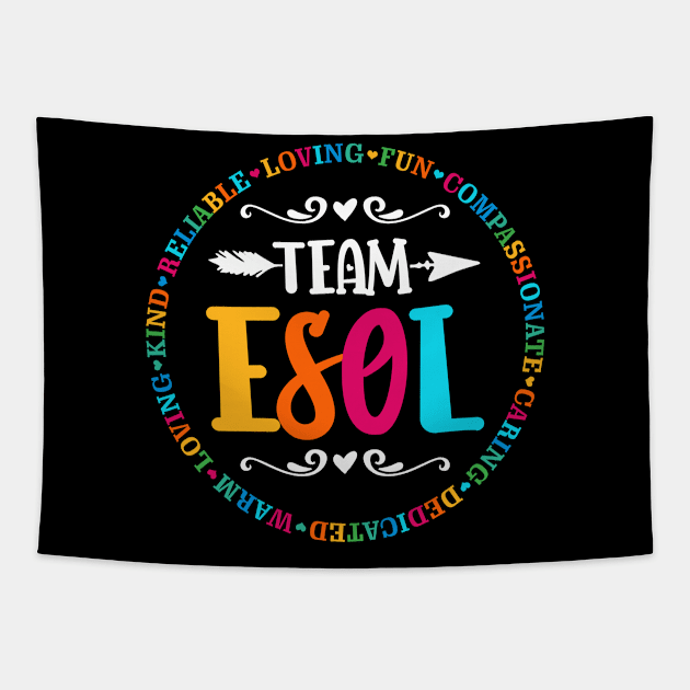 Back To school Teachers Crew Students - Team ESOL Teacher Tapestry by paveldmit