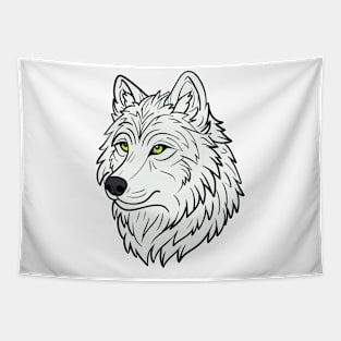 White wolf head Tapestry