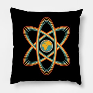 Atom Earth Retro Pillow